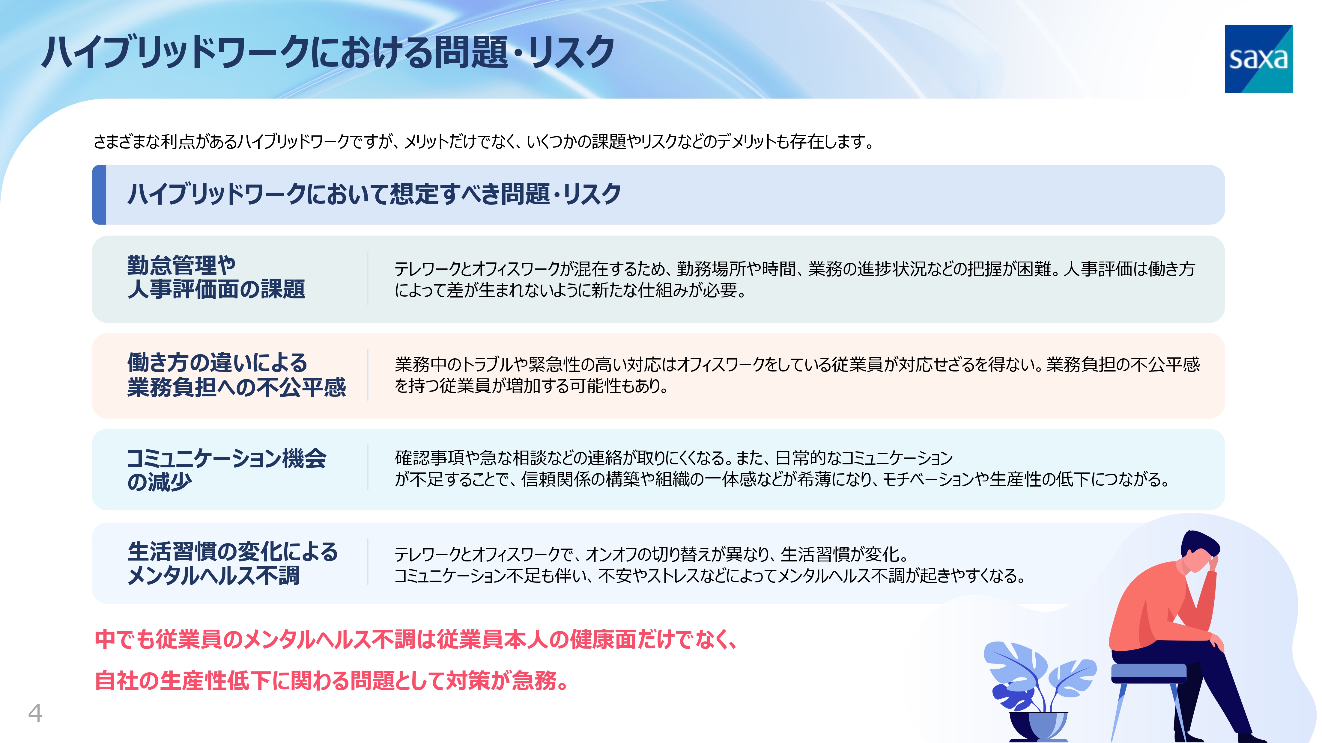 ハイブリッドワーク時代における従業員のメンタルヘルスケアに効果的な対応策3選